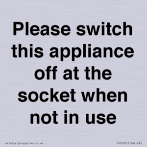 Please switch this appliance off at the socket when not in use